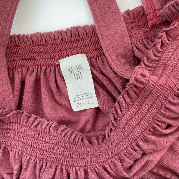 Free People We the Free Rust Red Fast Cane Halter Tank Top Oversized Size XS - Picture 6 of 8